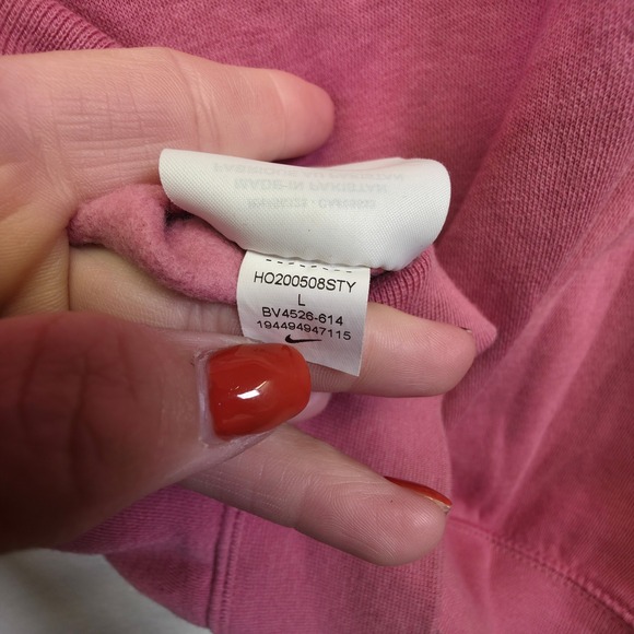 Nike Hoodie Womens L Pink Athleisure Pullover Sweatshirt Casual Cozy - Picture 8 of 14